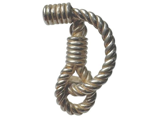 Hermès Orecchini Audienne Rope Twist Hermes Argento