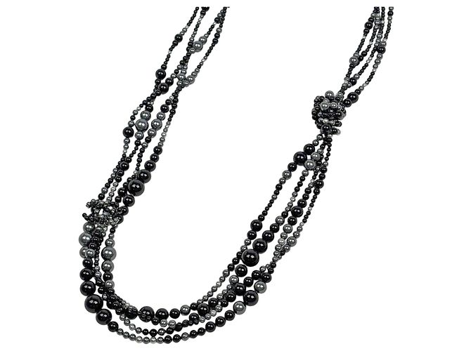 Collana Chanel Coco Mark Nero Argento