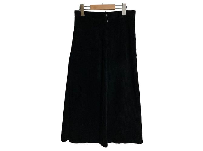 Autre Marque Falda plisada de pana de algodón BLAMINK Negro