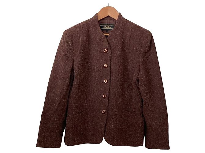 Autre Marque Giacca in tweed Leilian D'oro Porpora