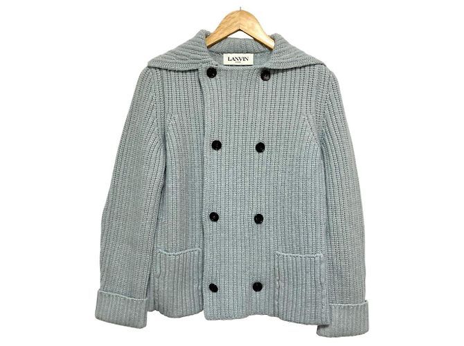 Giacca doppia in maglia grossa Lanvin Blu