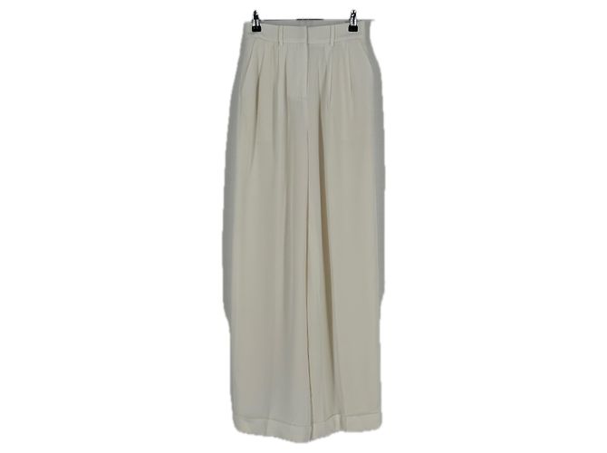 Autre Marque Pantalones de seda blancos LILYSILK Talla 32