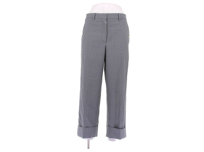 Thom Browne Hellgraue gerade geschnittene Hose