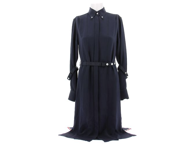 Thom Browne Vestido midi recto azul marino