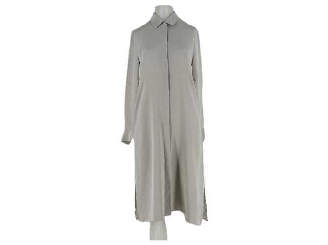 Autre Marque Fließendes Hemdkleid in Beige