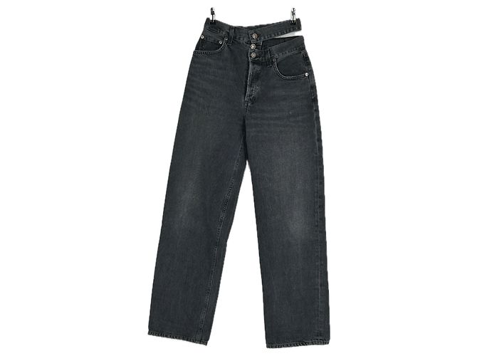 Agolde Vaqueros negros "Broken waistband"
