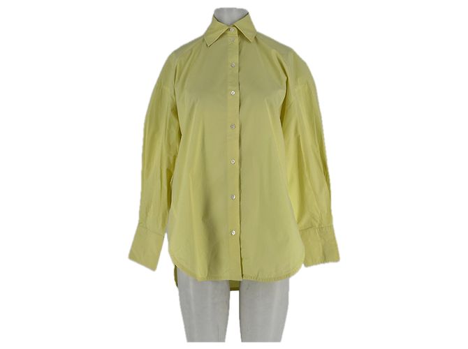 Camicia Sandro in cotone gialla Giallo