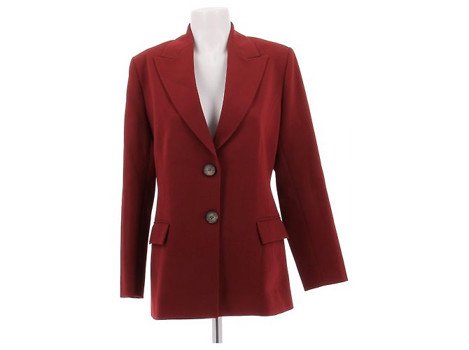 Autre Marque Blazer rojo de algodón BOUGUESSA Roja