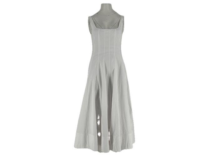 Vestido largo blanco de algodón Staud