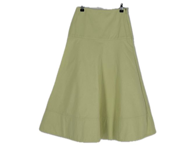 Autre Marque Gonna verde in cotone a trapezio ALIGNE