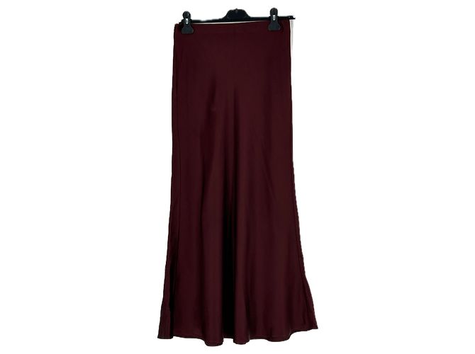 Autre Marque Jupe satinée bordeaux Dark red