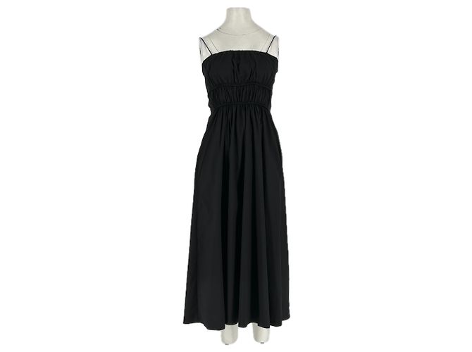 Cos Schwarzes Maxikleid aus Baumwolle