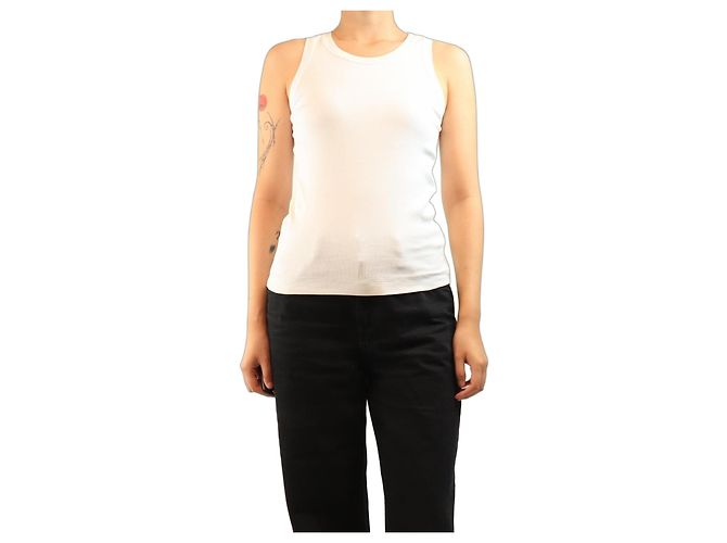 Brunello Cucinelli Canotta a coste bianca - size L Bianco