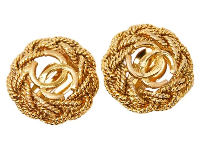 Orecchini a catena Chanel Vintage Coco Mark D'oro