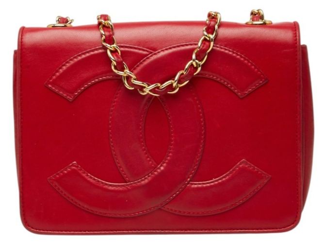 Chanel Coco Mark Chain Schultertasche Rot