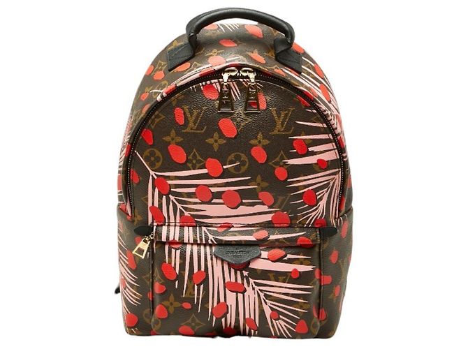 Sac à dos Louis Vuitton Monogram Jungle Dot Palm Springs PM Marron Rouge Monogramme
