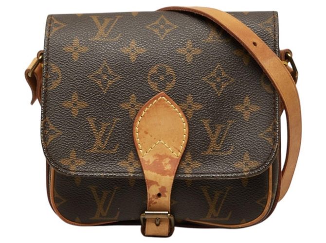 Borsa a tracolla Louis Vuitton Monogram Mini Cartouchiere Marrone Monogramma