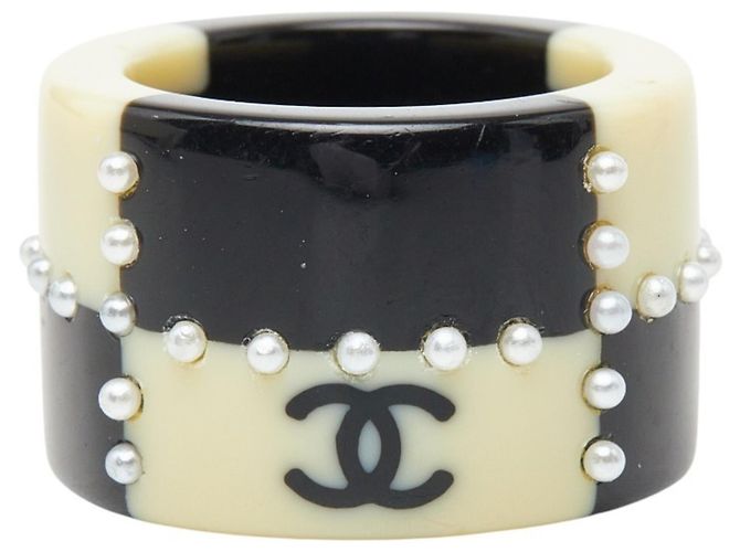 Chanel Coco Mark Ring Schwarz Roh