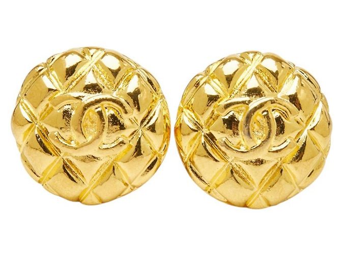 Orecchini Chanel Vintage Matelassé Coco Mark D'oro