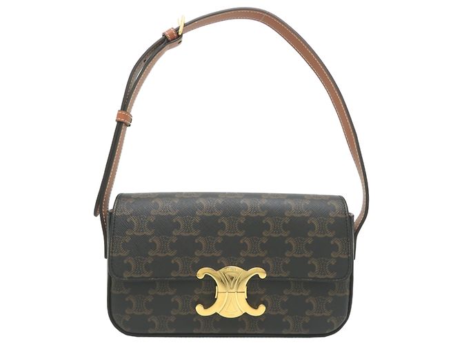 Céline Bolsa de ombro Celine Claude para mulher Marrom