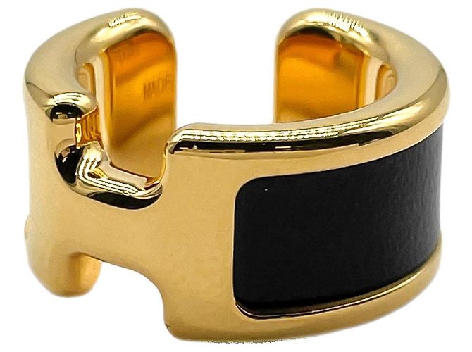 Hermès Hermes Olympe PM Ear Cuff Ohrringe Schwarz Golden