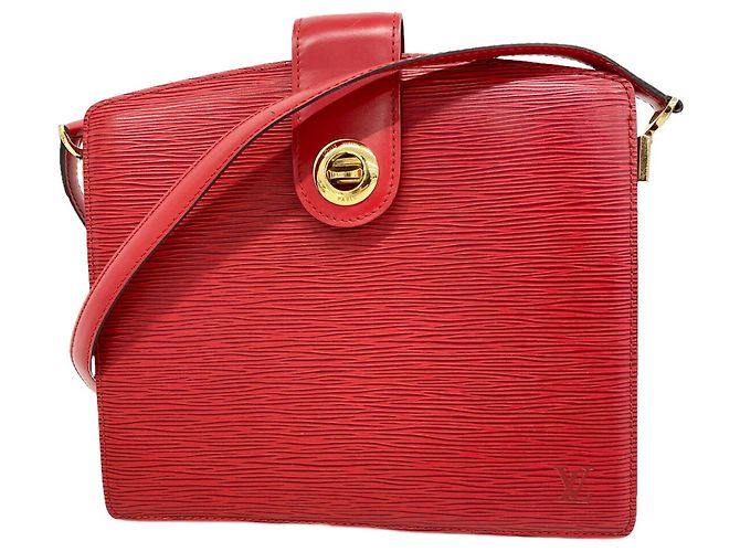 Borsa a tracolla Louis Vuitton Epi Capucines Rosso