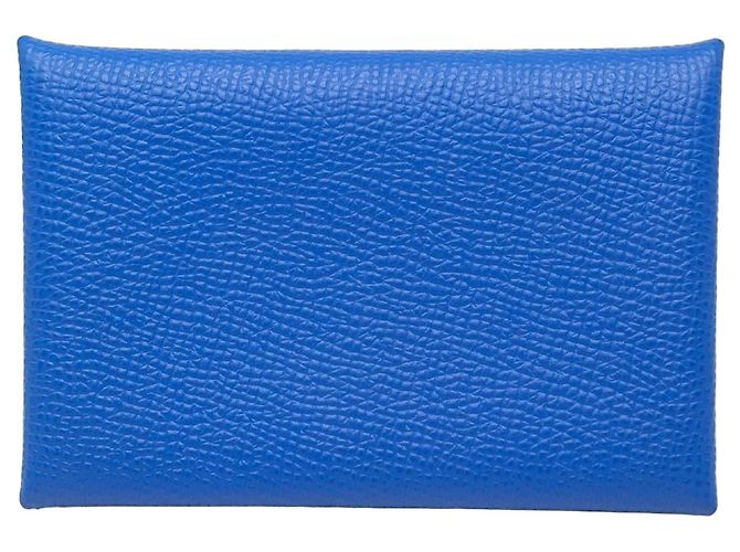 Hermès Blue Epsom Calvi Card Holder