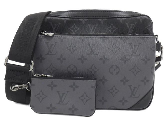 Borsa Messenger Trio Monogram Eclipse Reverse Louis Vuitton Nero