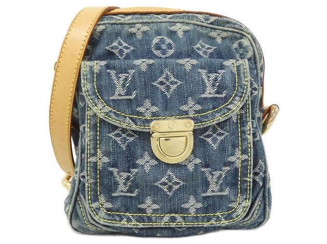 Bolsa Camera Louis Vuitton Monogram Denim Azul