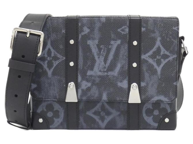 Borsa Messenger Trunk Louis Vuitton Monogram Pastel Noir Nero