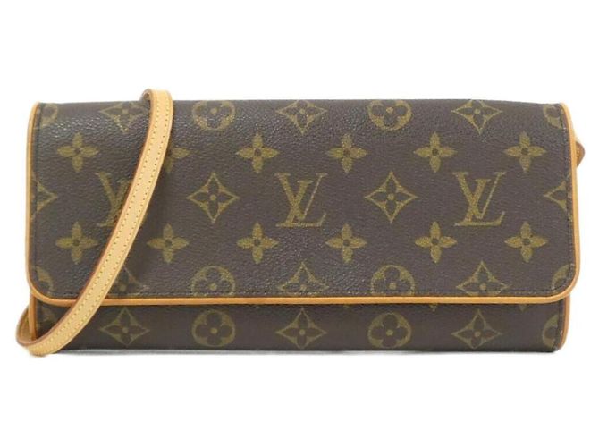 Borsa a tracolla Louis Vuitton Monogram Pochette Twin GM Marrone