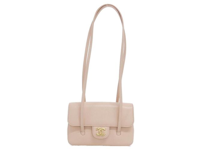 Sac à épaule Chanel AP5068 en cuir de veau grainé rose