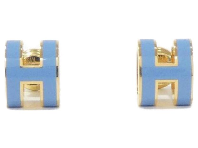 Hermès Orecchini Hermes Pop H MINI 608002F Blu D'oro