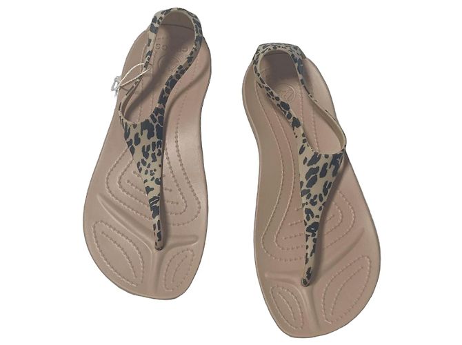 Autre Marque Infradito Crocs stampa leopardata Beige Stampa leopardo