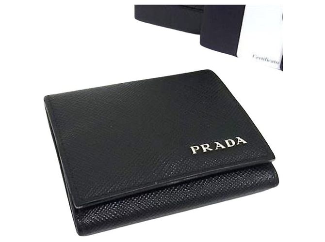 Saffiano Prada Münzbeutel 2MM935 Schwarz