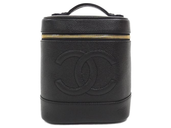 Bolsa Chanel 1998 em couro de bezerro granulado preto
