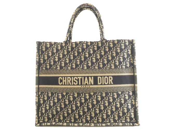 Christian Dior Oblique Book Tote Large Blu