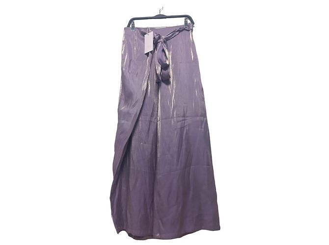 Zara Satin Weitbeinhose im Pareo-Stil mit Schleife