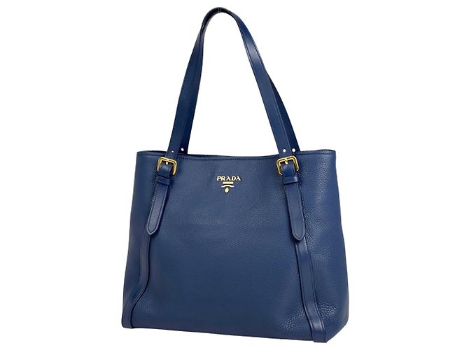 Tote Sac cabas Prada en cuir bleu