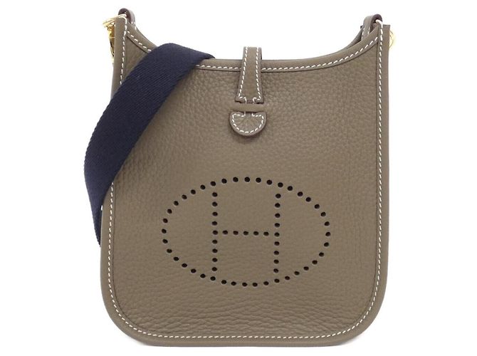 Hermès Bolsa de Ombro Hermes Evelyne Amazon Azul Taupe