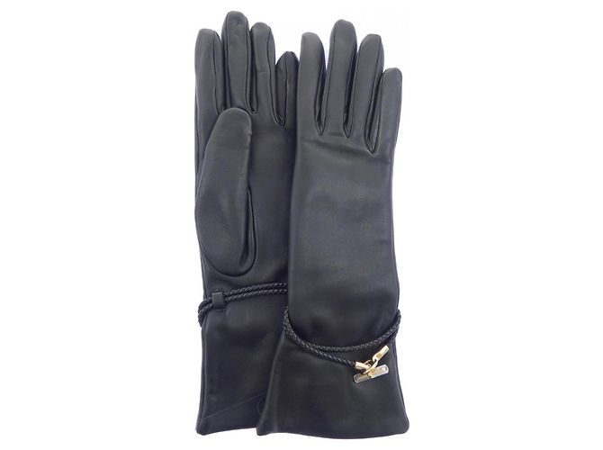 Hermès Hermes warme Handschuhe schwarz