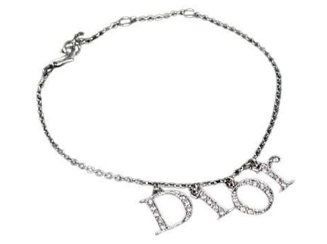 Pulsera de dijes plateada Christian Dior Plata