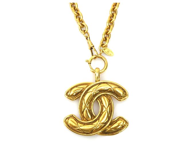 Collar de metal dorado para mujer Chanel