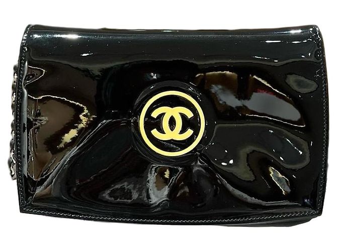 Chanel Black Patent Leather Chain bag