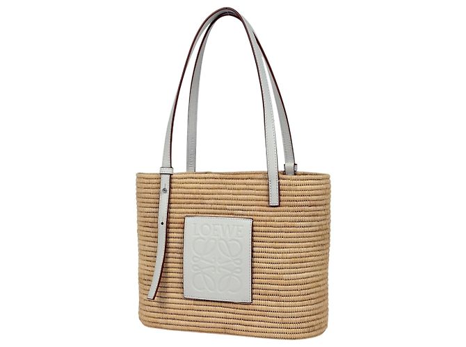 Loewe Square Basket Bag Small Tote White