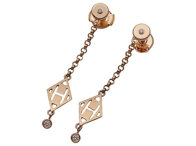 Hermès Orecchini a lobo Hermes Pink Gold D'oro