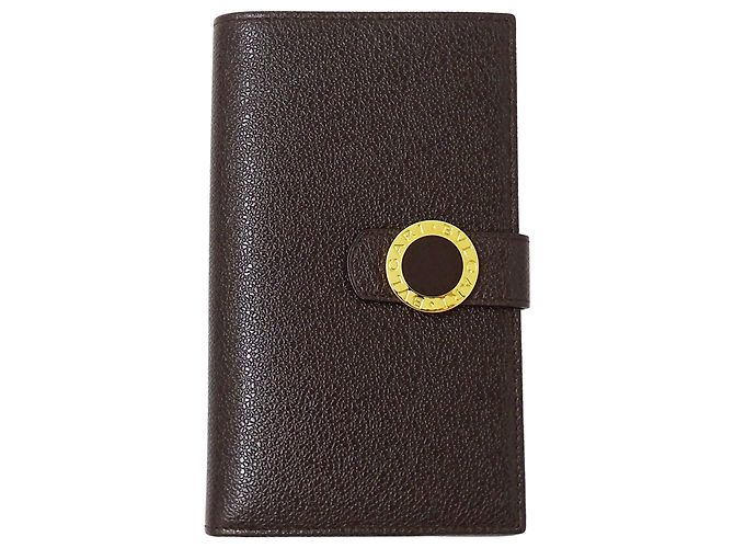 Bulgari Bvlgari Dark Brown Leather Long Wallet