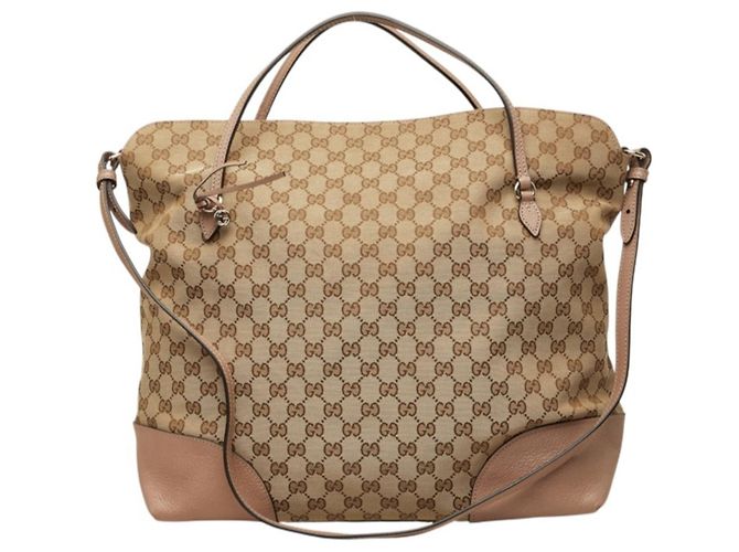 Borsa a mano e a tracolla Gucci GG Canvas Rosa Beige