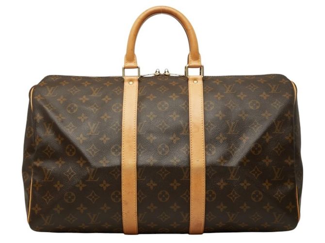 Sac Boston Louis Vuitton Monogram Keepall 45 Marron