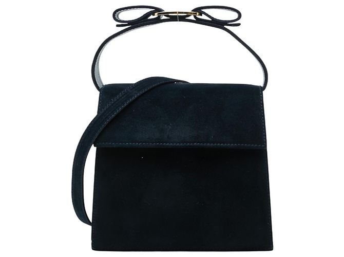 Borsa Salvatore Ferragamo Vara D'oro Blu navy